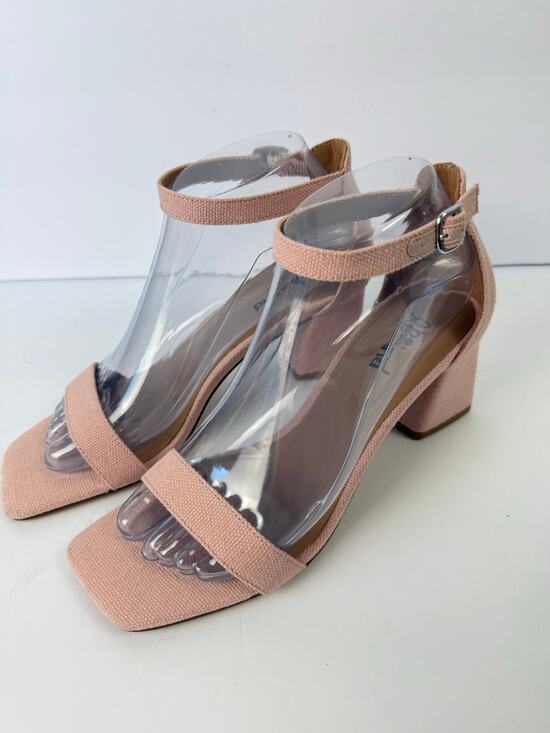 Abound Shoes - Abound NWOT Finn Square Toe Light Pink Canvas Strappy 2" Block Heel Summer Sanda